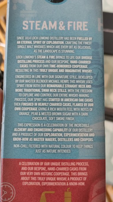 Loch Lomond Steam and Fire Box Label